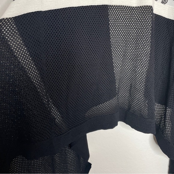 NWT Tonia Debellis Black and White Waterfall Cardigan Open Front Size S - Picture 10 of 13